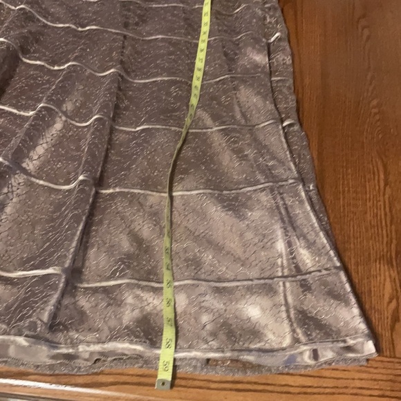 JS COLLECTION FORMAL / wedding LACE / SATIN OVERLAY LONG TANK DRESS  sz 10 TAUPE - Picture 14 of 16